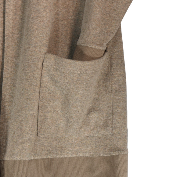 QVC Long Cardigan Sweater Womens Medium Brown Duster Soft Knit Pockets Cozy Chic - Picture 4 of 7